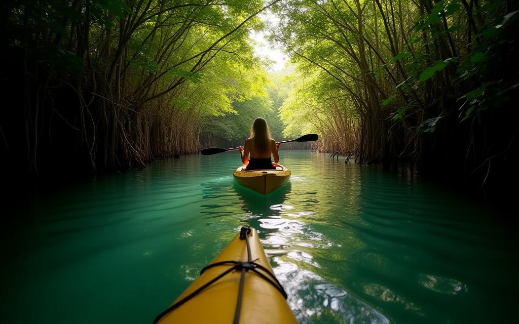 Kayak ecológico en manglares mexicanos